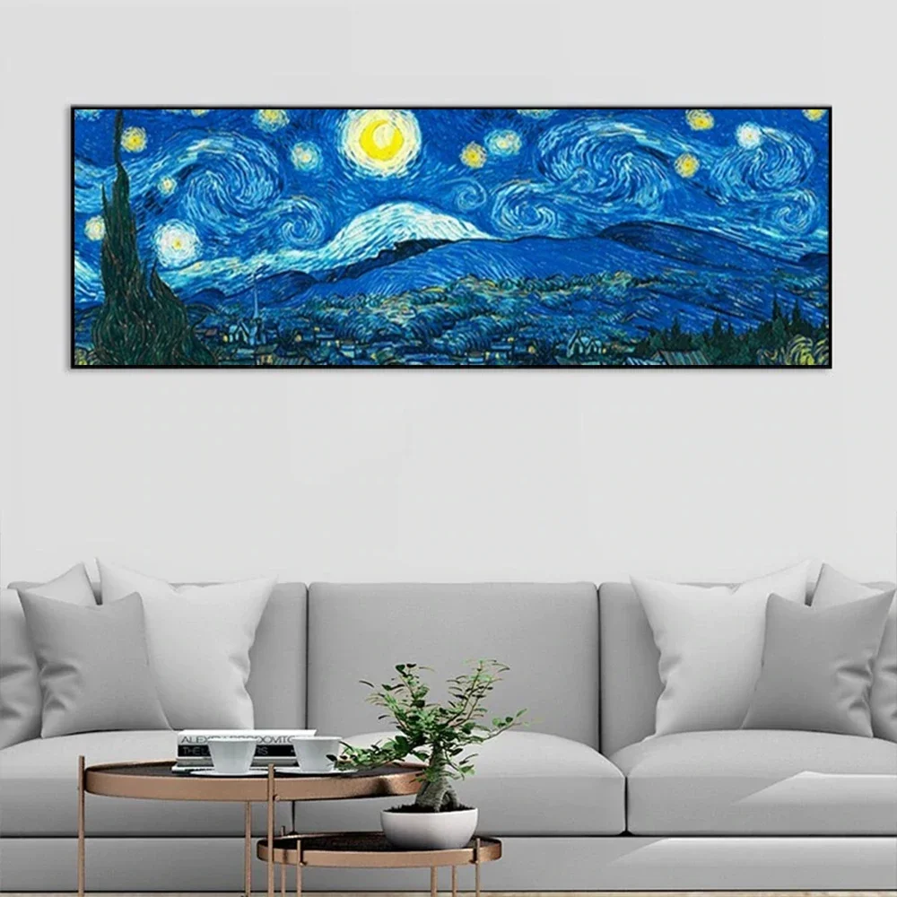 Frameless Scandinavian Minimalist Wall Art Van Gogh Painting 