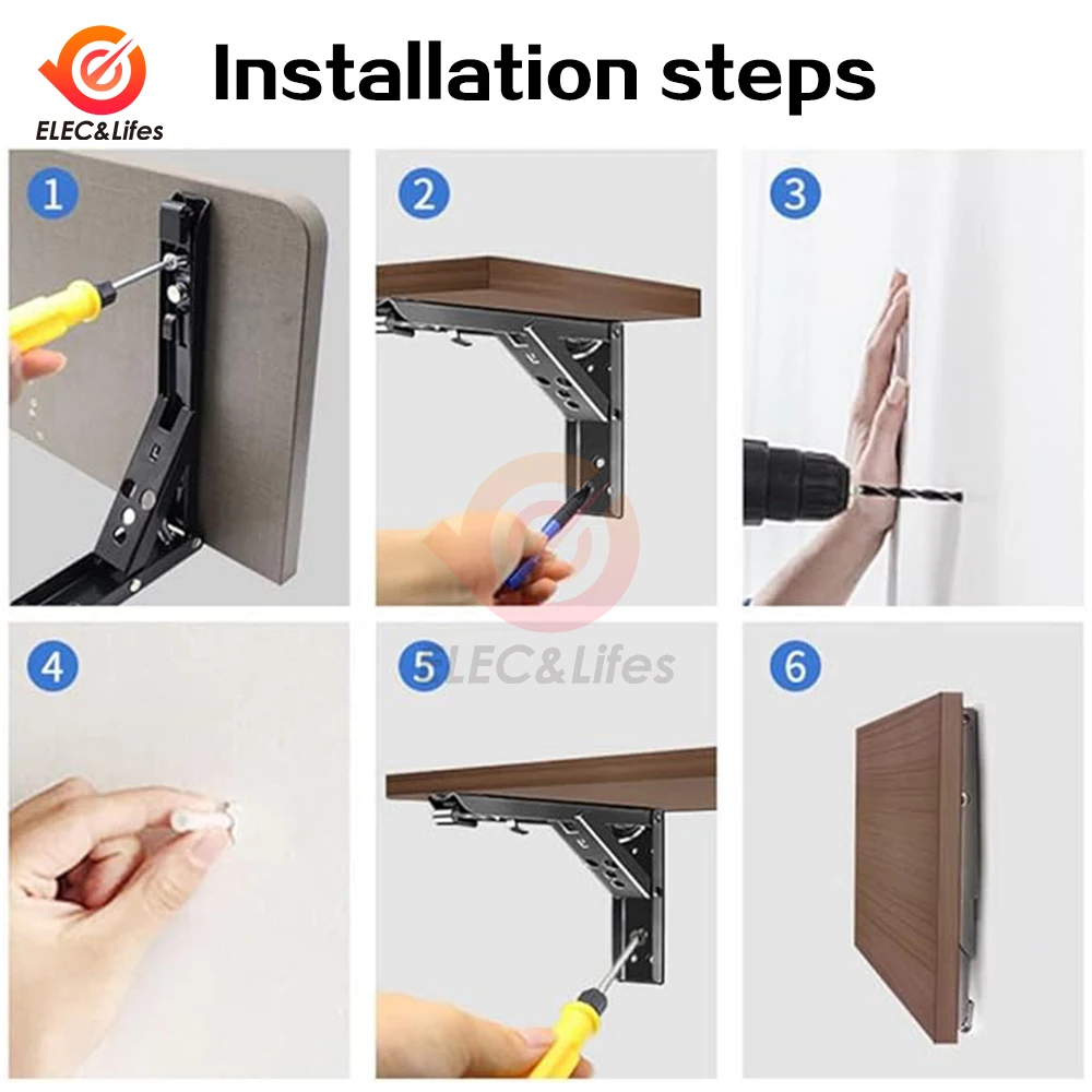 2 uds estantes de soporte estante de almacenamiento soporte de acero Triangular plegable soporte para colgar en la pared estante plegable soporte de montaje en ángulo