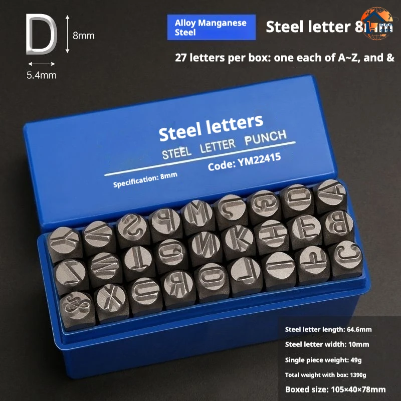 

Steel Die Metal Punch Kit 3/4/5/6/8/10/12mm Number Letter Alphabet Punch Tools DIY Jewelry Gold Silver Metal Leather LOGO Stamp