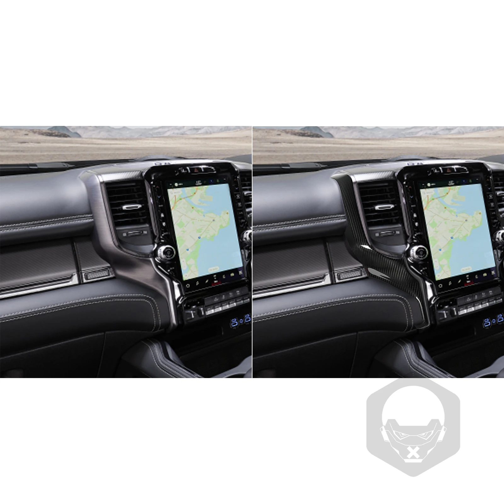 For Dodge Ram 1500 TRX 2019-2024 Real Dry Carbon Fiber Center Console Navigation Panel Side Cover Car Modification Accessories view 4