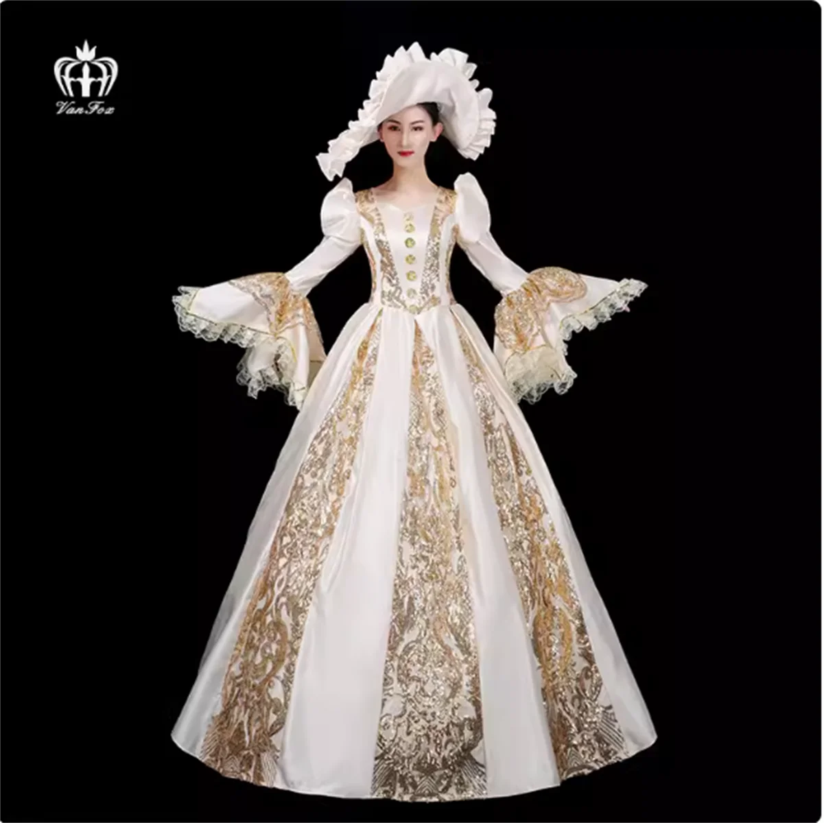 

European classical court style medieval performance stage costume retro European aristocratic evening dress skirt for women