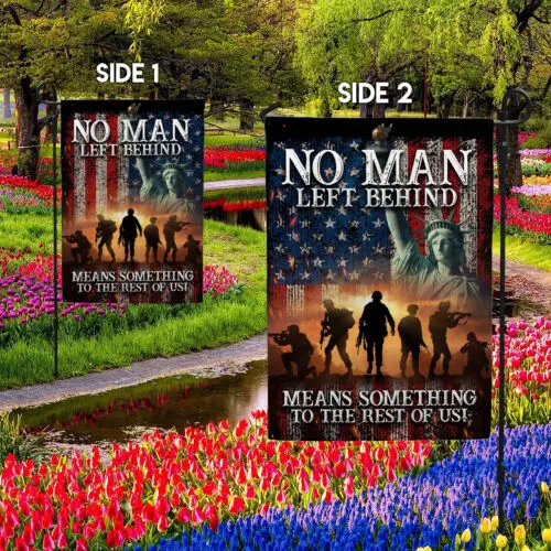 علم الحديقة 'لا أحد يترك خلفه' يعني شيء لنا من يمنى ويسرى، علم للمحاربين القدامى ANM VVL YYX