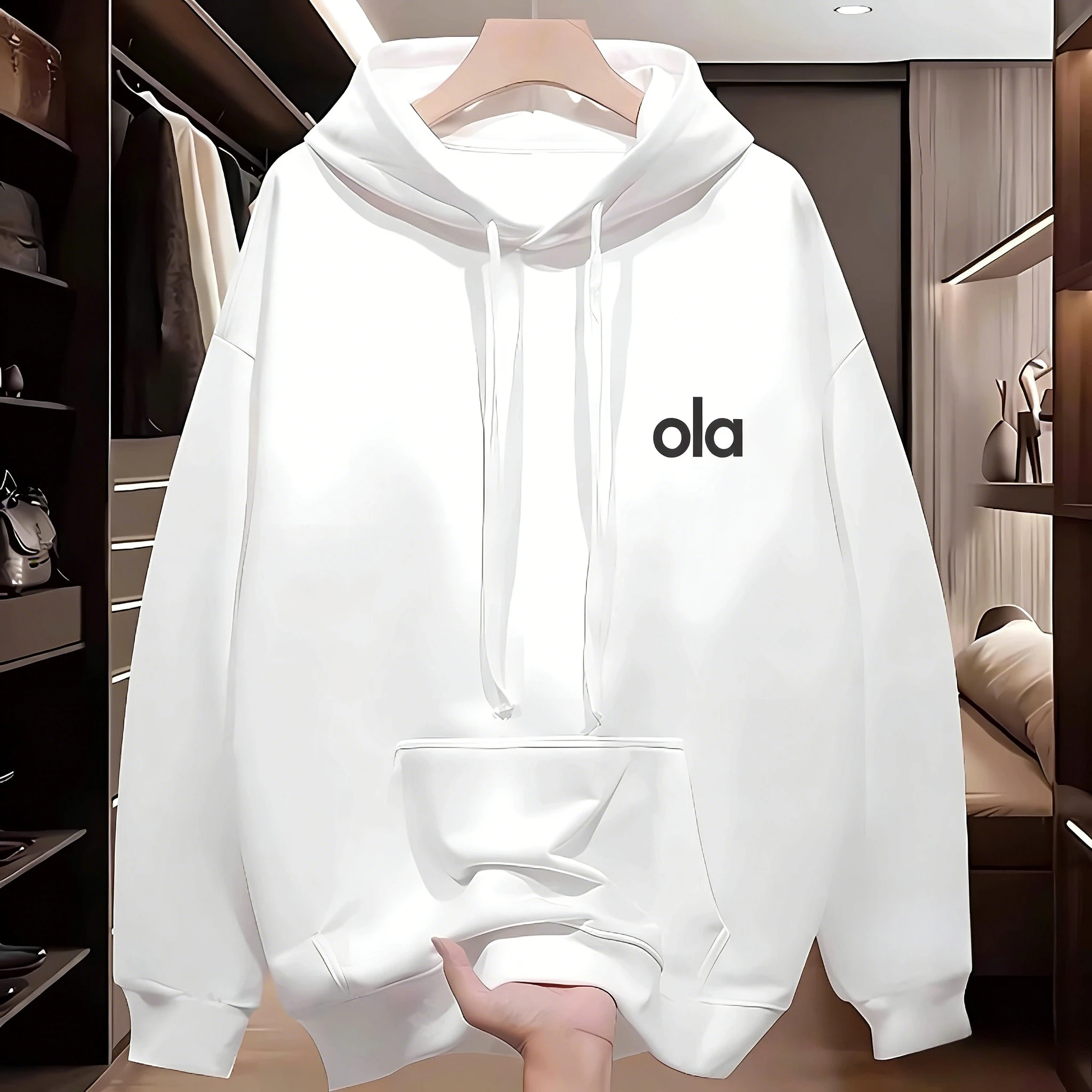 ฤดูใบไม้ร่วง/ฤดูหนาว O&LA เสื้อฮู้ดสำหรับผู้ชายและผู้หญิงฤดูใบไม้ร่วง/ฤดูหนาวลำลองธุรกิจคอกลมแขนยาวเสื้อยืดเสื้อสวมหัว