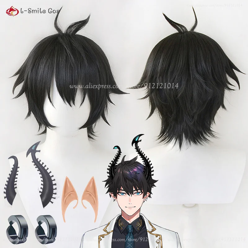 

Ren Zotto Cosplay Wig Vtuber ILUNA Risotto Ren Zotto 30cm Short Heat Resistant Synthetic Hair Halloween Party Wigs + Wig Cap