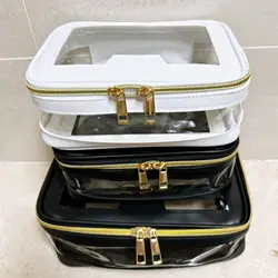 1pc travel large-capacity leather PVC cosmetic bag portable multi-functional storage bag combined with cosmetic luggage