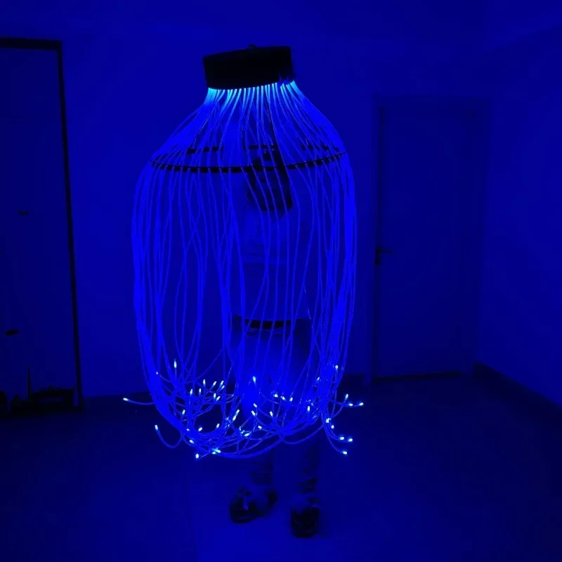 LED 회전 램프 댄스 회전 소품 풀 컬러 발광 섬유 댄스 소품 해파리 서커스 가이드 라이트 스트립 파티 레이브 무대