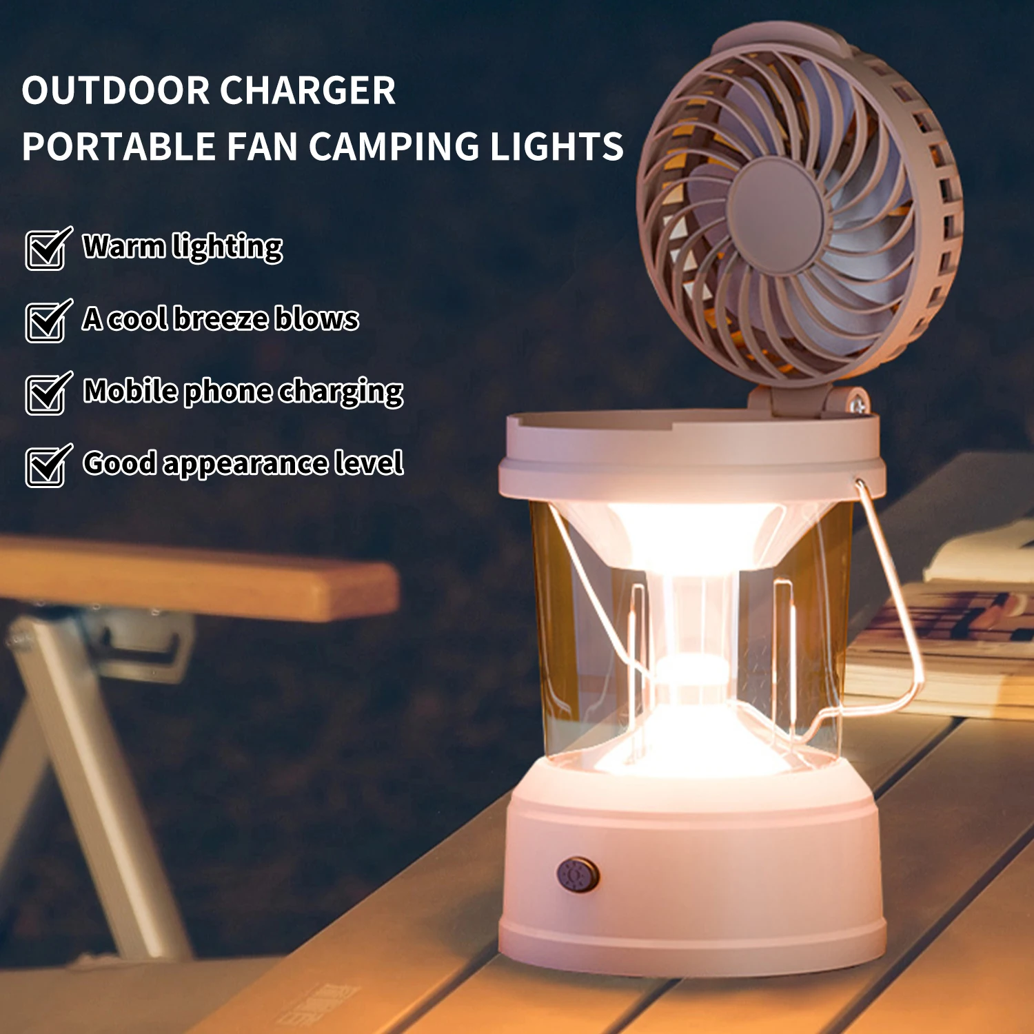 

Multi functional camping light rechargeable long endurance emergency light outdoor horse light With small fan