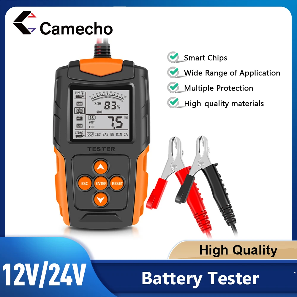 Analizzatore batteria per auto 12V 24V Strumenti diagnostici Tester di resistenza interna CCA Scanner di ricarica Capacità del tester batteria digitale