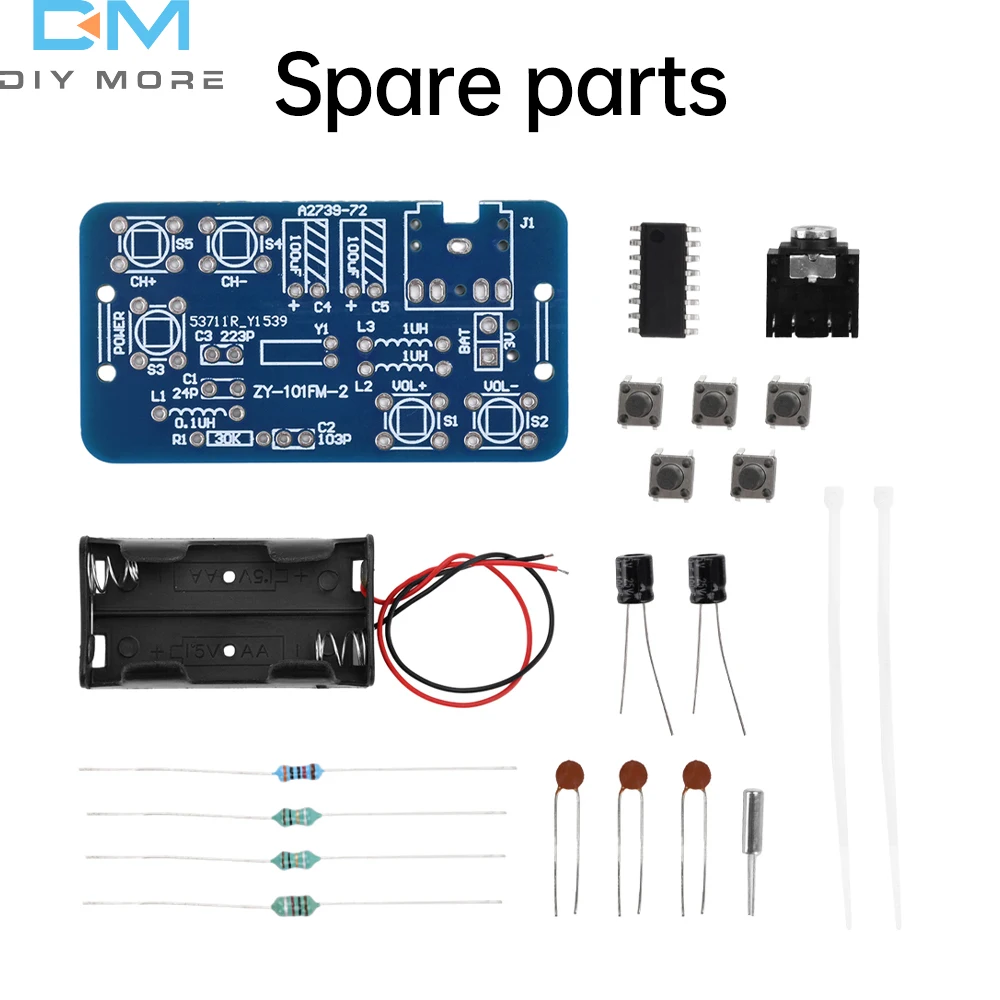 Kit diy de rádio fm, 76-108mhz, controle de volume de frequência ajustável com interruptor de alimentação, kit de prática de solda, habilidade de soldagem eletrônica