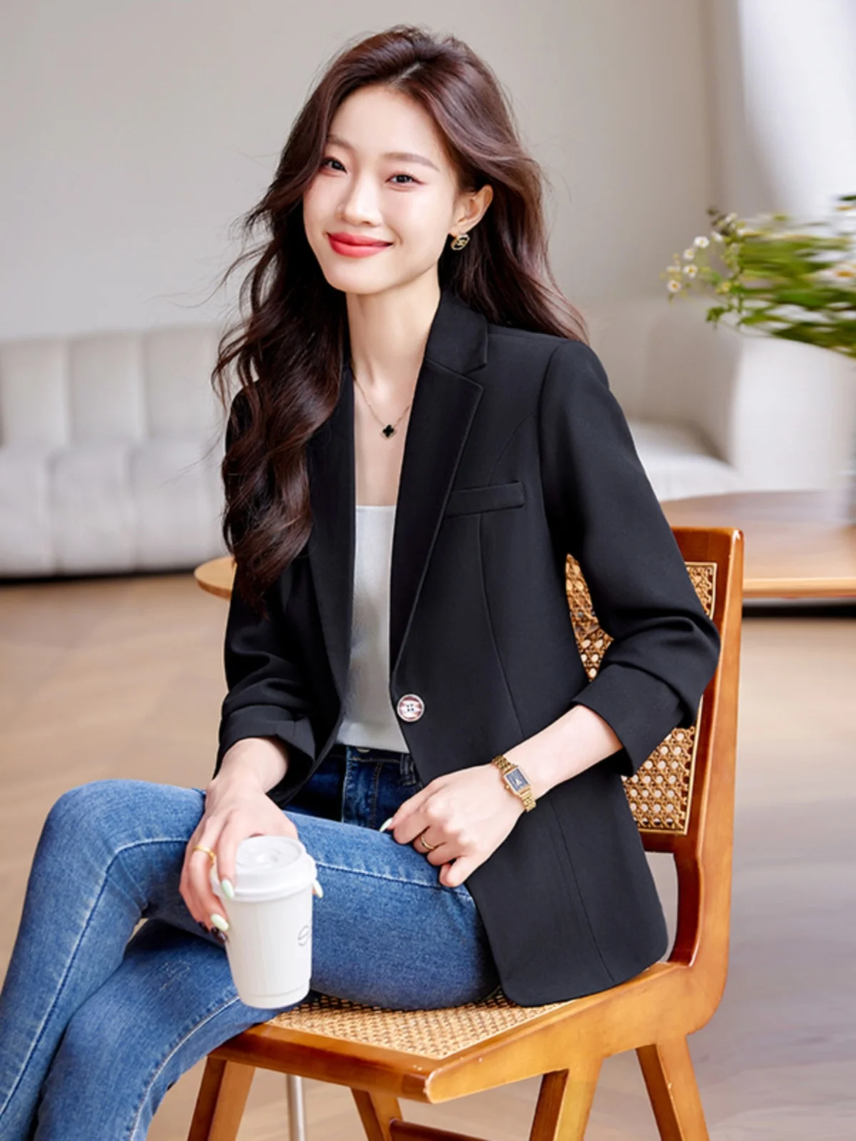 

Модное женское приталенное повседневное пальто из полиэстера высокого качества для осени и зимы, с длинными рукавами, в индивидуальном стиле