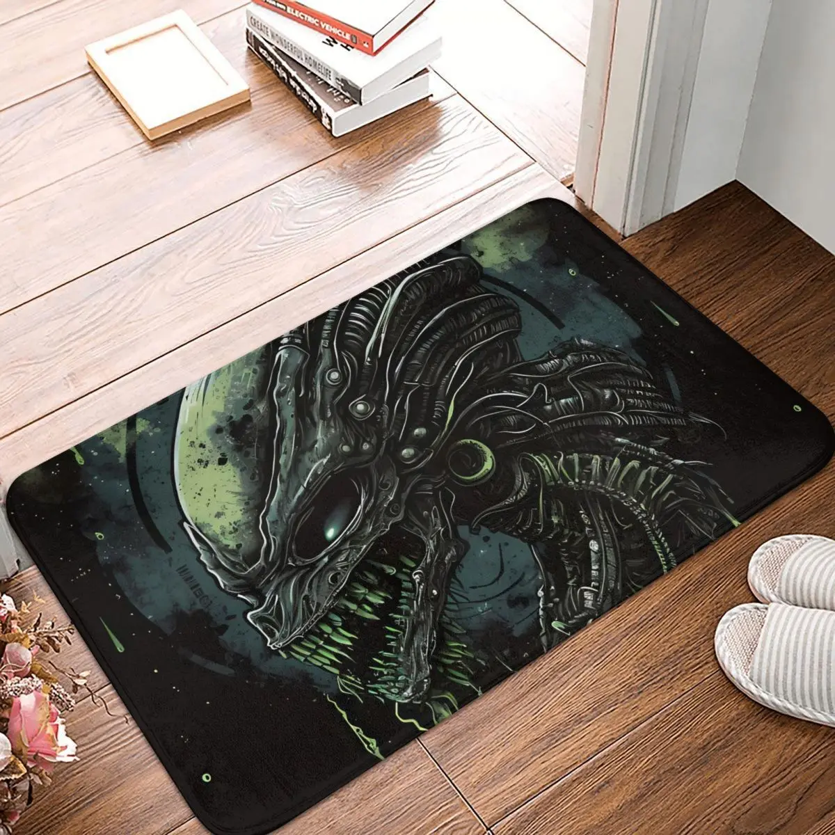 Creepy Spooky Scary Alien SCI FI Space Art Halloween Non-Slip Carpet Doormat Living Room Bathroom Mat Entrance Door Decor Rug