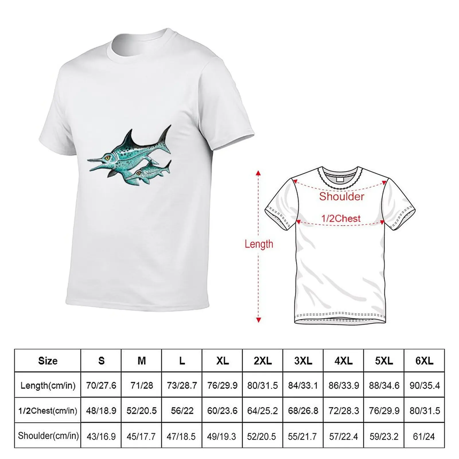 Ichthyosaur Marine Reptile T-Shirt man t shirts for men casual t shirts for man pack white T-Shirt