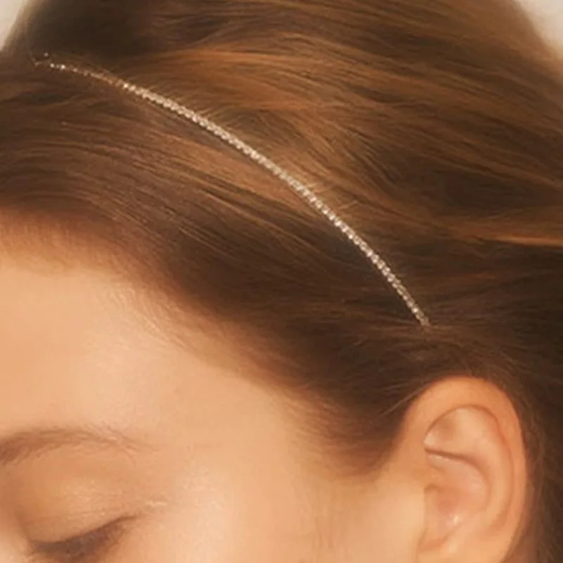 

1PC Super Fairy Rhinestone Hair Hoop Shimmering Dazzling High-End Minimalist Sparkling Cool Hair Accessory