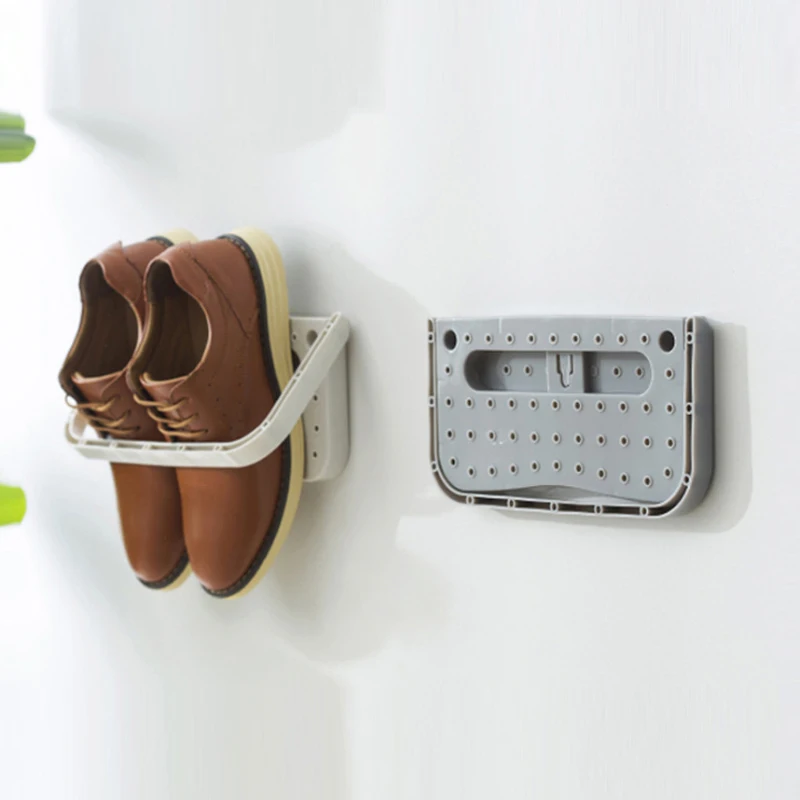 Zapatero de pared sin costuras para el hogar, estante de almacenamiento tridimensional para zapatillas de pared, zapatos deportivos de tacón alto, 1 unidad