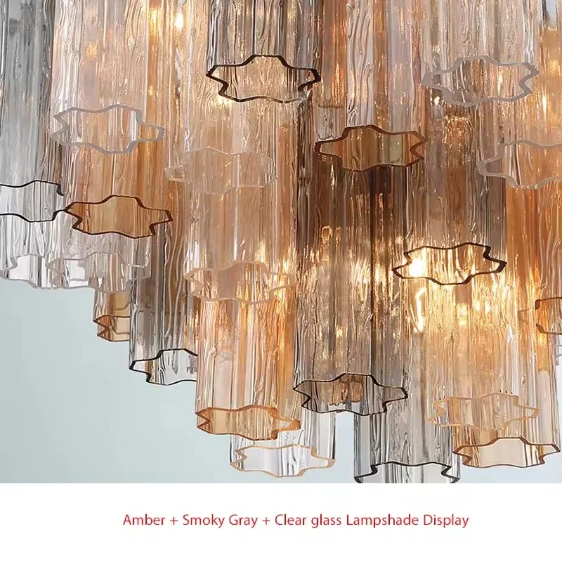 Modern Murano Glass Chandelier Light for Living Room Bedroom Hotel Staircase Vintage Villa Lamp Pendant Light Home Decor Fixture