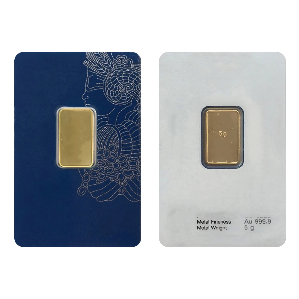 Koperen staaf 1g/2,5g/10g/20g/1oz/50g Niet-magnetisch Zwitsers verguld staafje met uniek serienummer Cadeau Munt Ambachten Souvenir