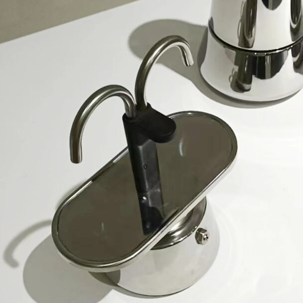 وعاء موكا أنبوب واحد/مزدوج سهل التشغيل وعاء تنظيف سريع 304 إبريق قهوة من الفولاذ المقاوم للصدأ صانع الاسبريسو هدية للرجال والنساء #3