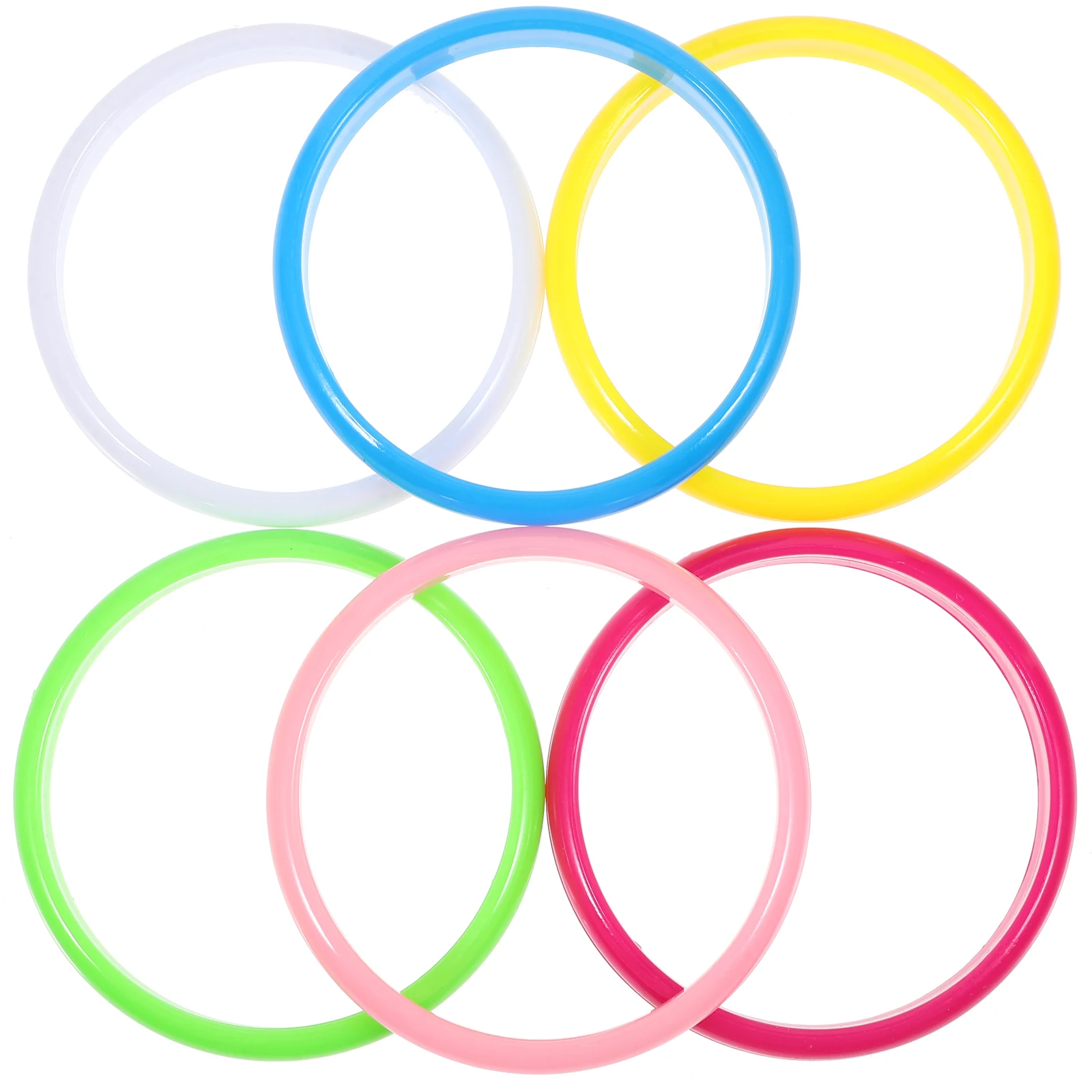 

12pcs Candy-Colored Plastic Bangles Bracelets for Women Kids 6 Pieces Set Christmas Stocking Stuffers Toy Jewelry Accessories