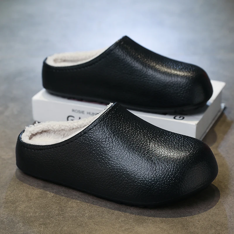 New Fashion Cotton Slippers Men Women Winter Warm Home Cotton Shoes Waterproof Garden Shoes Indoor Slip on Concise Shoes 36-45