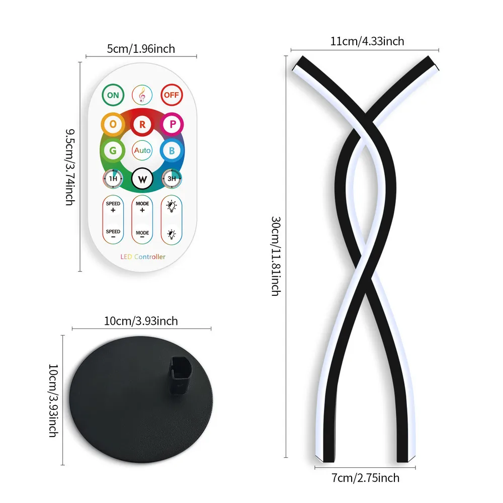 RGBICW Smart Table Wireless Touch Bedside Lamp Nordic Style LED Mood Light for Bedroom Desk Nightstand Color Brightness