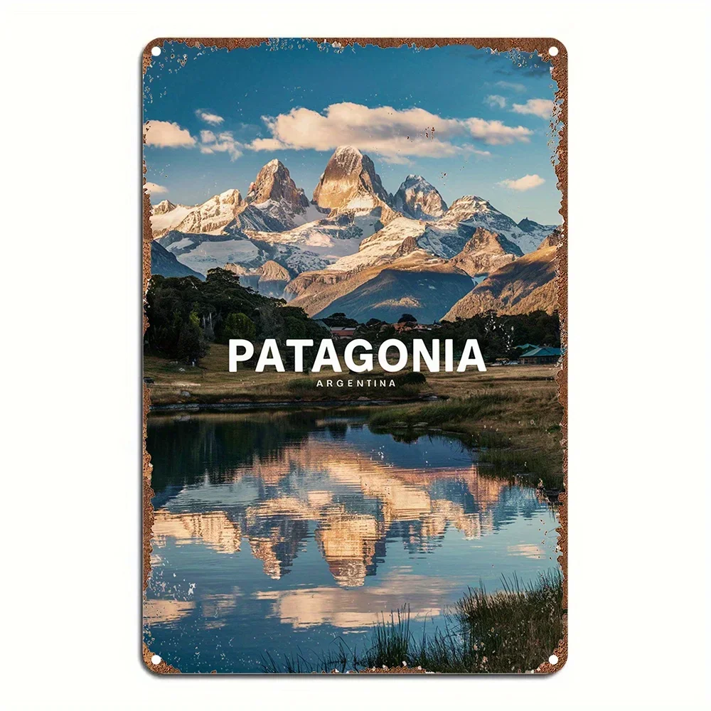 Decoración de Habitaciones, 1 Pieza, Arte de Pared de Aluminio Vintage de Patagonia Argentina, Letrero Metálico de Estilo Retro, para el Hogar, Dormitorio, Comedor, Bar, Cafetería