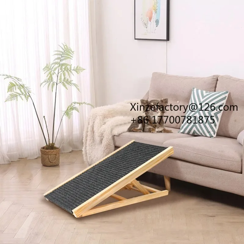 Factory Direct 2026 Top Rated‌Adjustable Wooden Pet Stairs & Ramp - Foldable Dog Steps for Indoor Cats, Portable Climbing Frame
