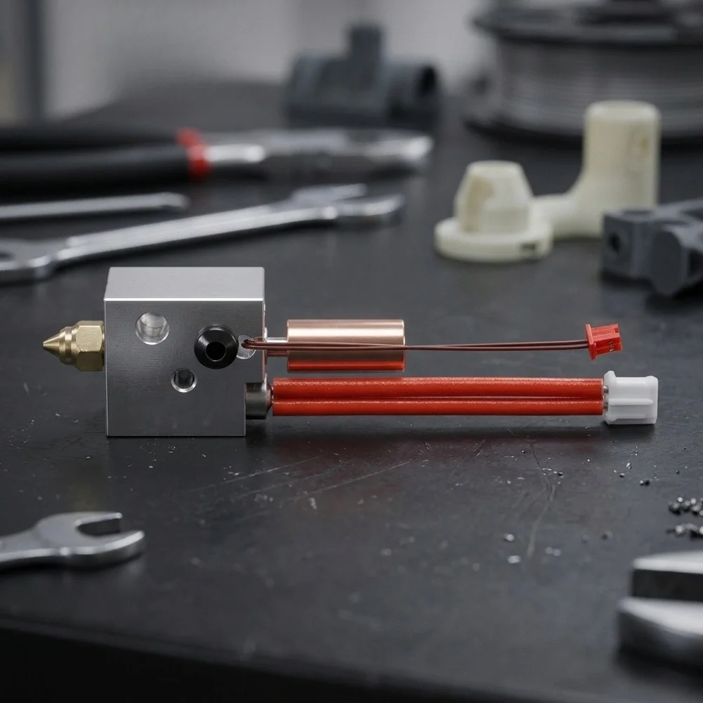 SV07 Extruder Kit 0.4mm Brass Nozzle High Temperature Hot End Assembly With Heating Block For 3D Printer Upgrade Parts