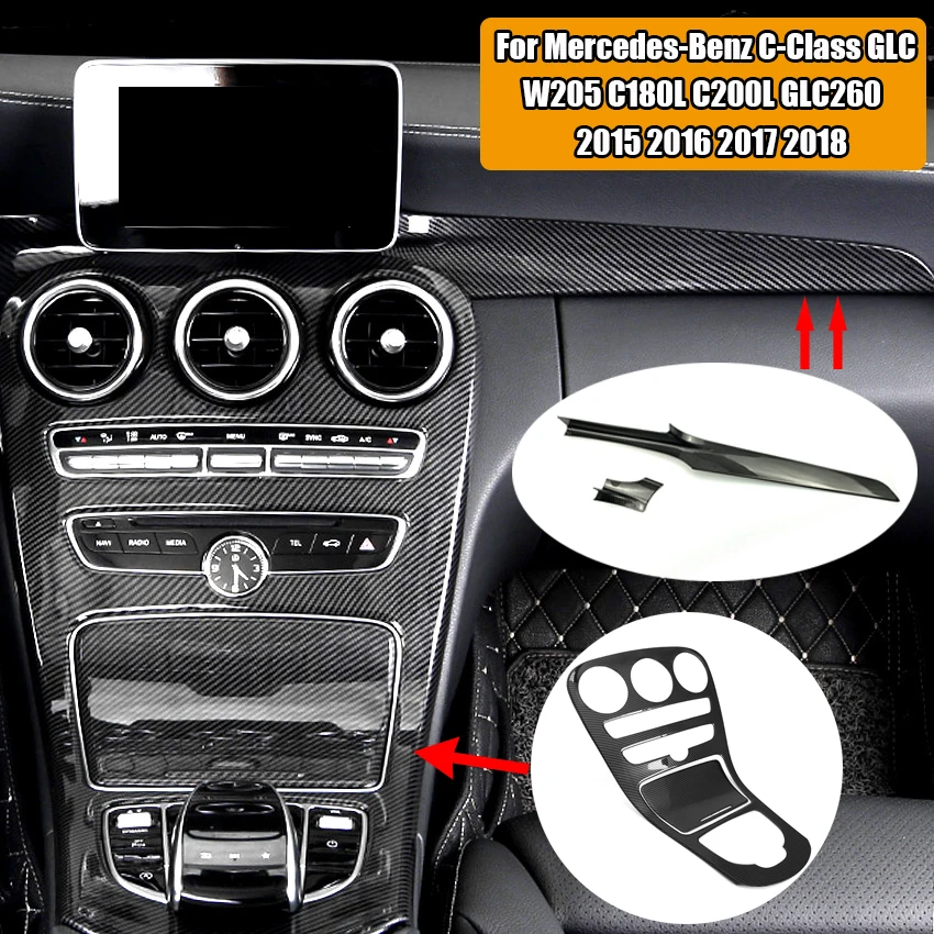 

Center Console Dashboard Trim For Mercedes-Benz C-Class Glc W205 C180L C200L GLC260 2015-2018 Center Console Panel Decoration