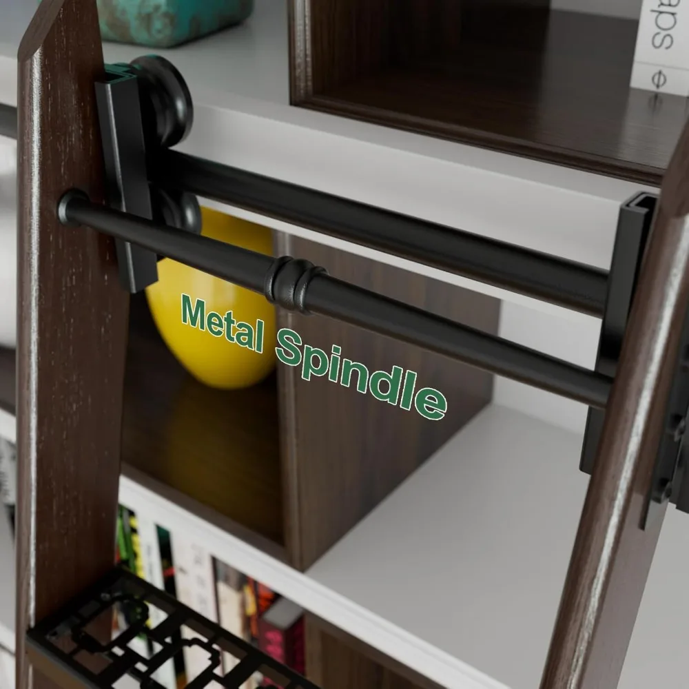 سلم دوار للمكتبة على الطراز العتيق بتصميم مغزل - جمالي عتيق لمحبي الكتب #3