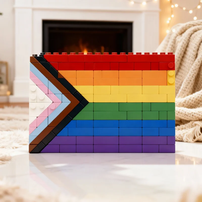 

659pcs MOC Pride Flag Frame Art Model Building Blocks Architecture Assemble DIY Idea Toy Creative Christmas Gifts Education