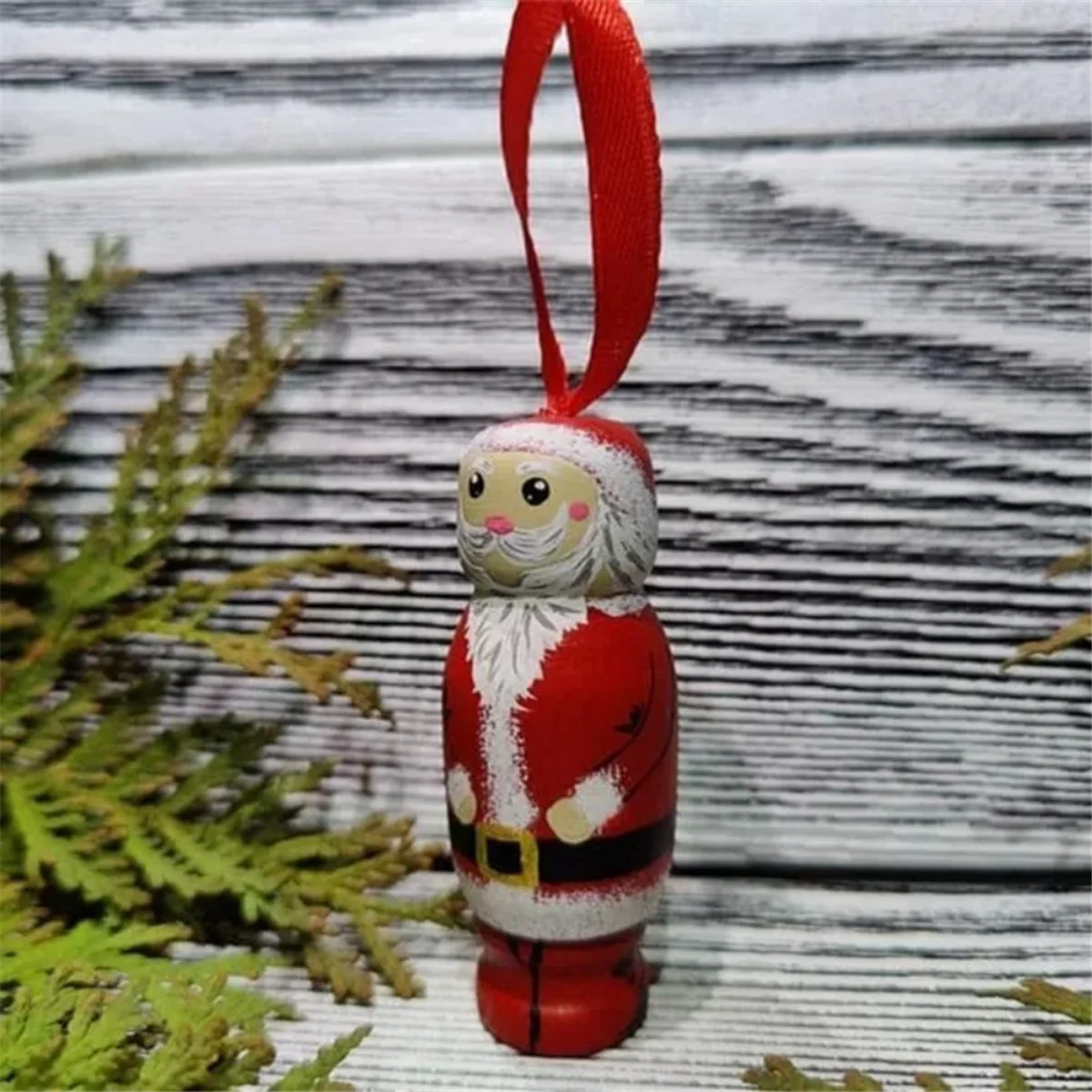 New Funny Santa Claus Pendant, Christmas Ornaments, Christmas Tree Decorations, Funny Wooden Standing Santa Claus B