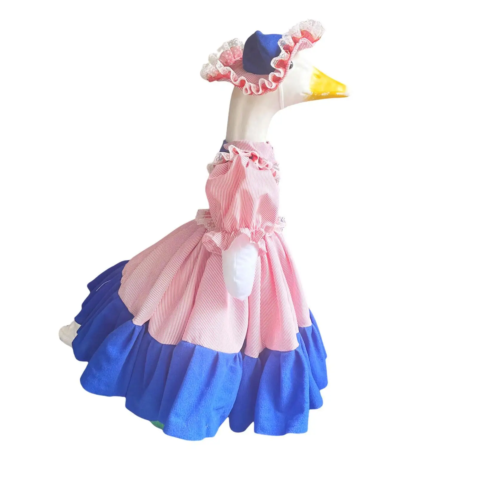 Yard Patio Goose Clothing Set 23 Inch Statue Dress Outdoor Garden Porch Goose Outfit Decorative Bird Ornament for Holiday Event