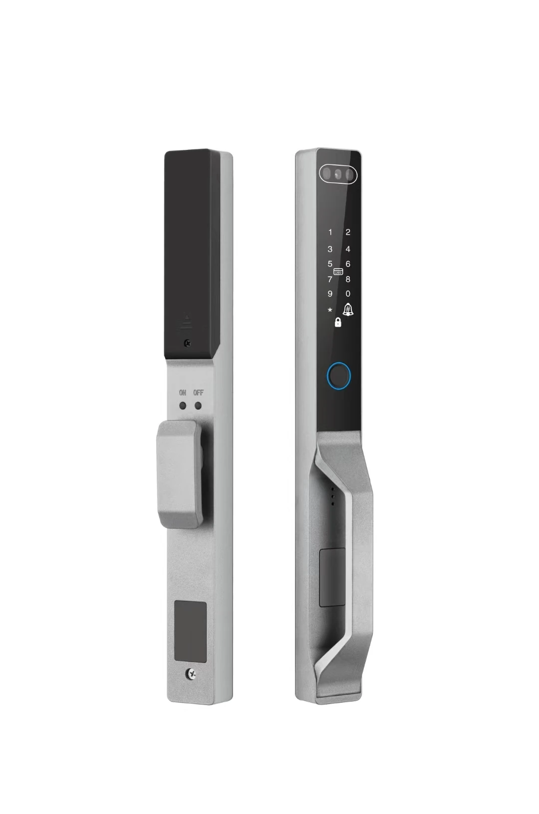 IP68 Exterior Face recog Fingerprint Automatic Door Lock Ttlock Tuya Wifi Narrow Smart Broken Bridge Aluminum Lock with Handle
