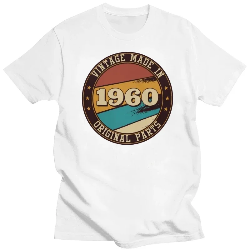 Vintage Made In 1960 Tshirt Men 100% Cotton Handsome T-shirt Round Neck Short Sleeved 60th Birthday Tee Shirt Slim Fit Clothing