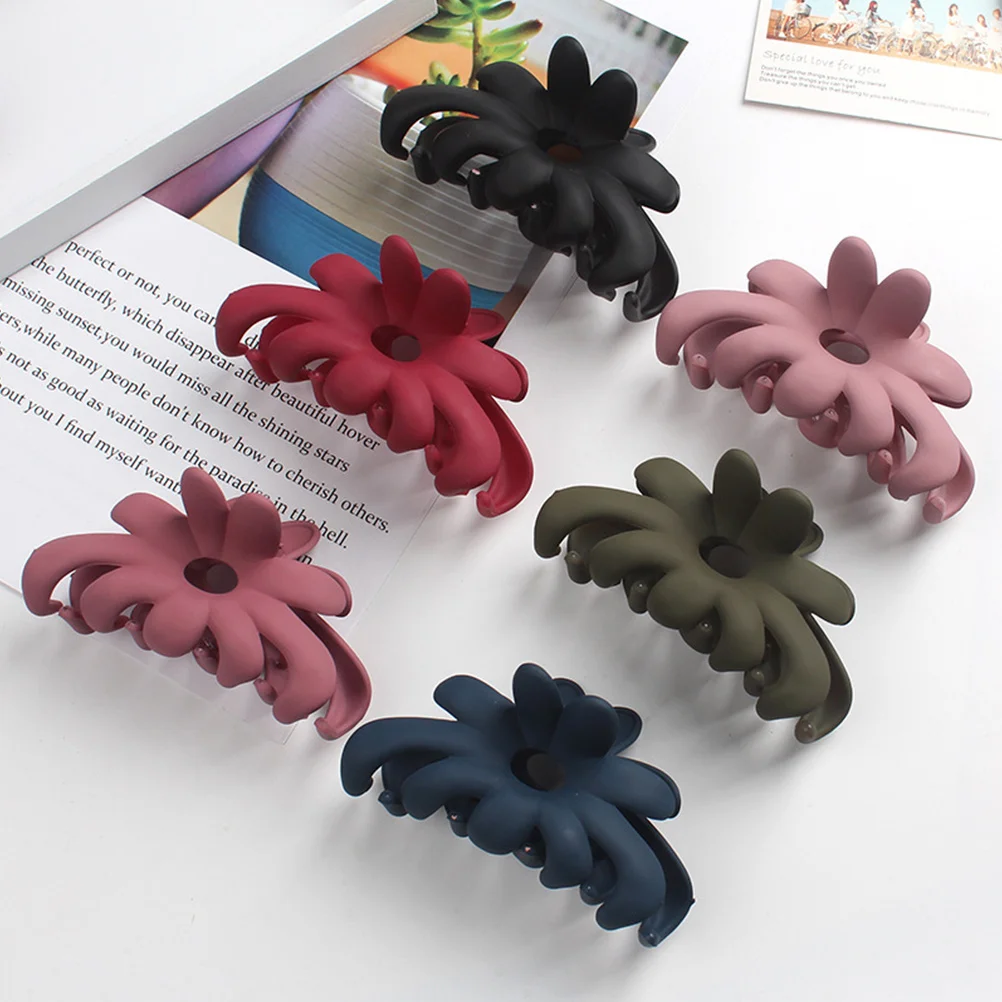 

6 шт., заколки для волос с цветком, легкие пластиковые заколки для волос, держатель для хвоста, аксессуары для женщин и девочек, держатель для хвоста