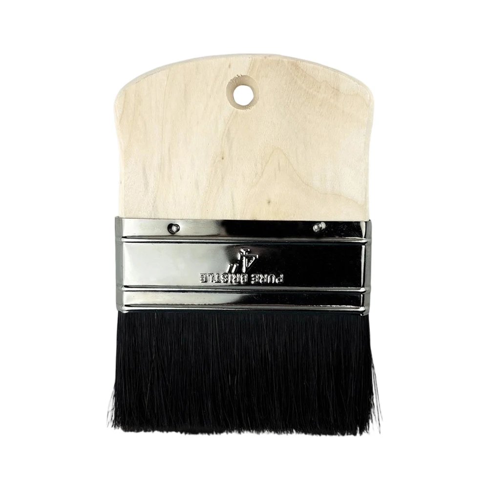 Artist Paint Brush Flat Paint Brush Birch Wood Handle Double Pressure Welded Collar Easy To Clean Elastic Shape Retention