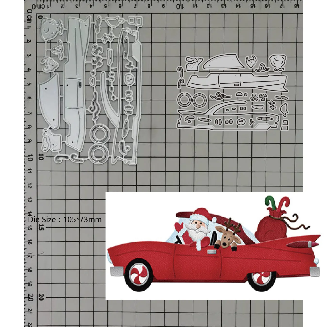 2023 New Metal Cutting Dies Santa Claus elk driving a car DIY Scrapbook Paper Craft Knife Mould Blade Punch Stencils Dies