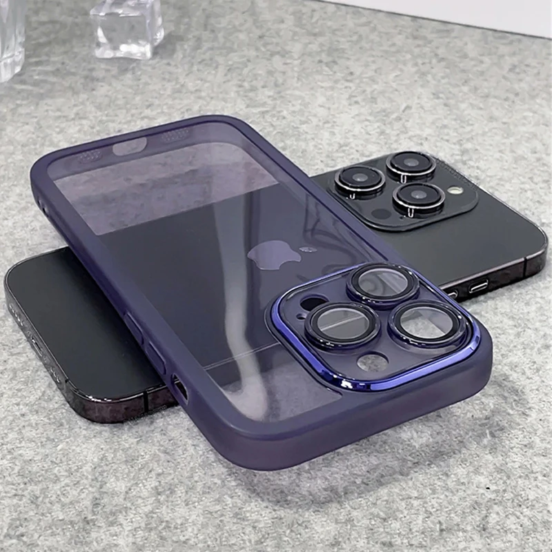 With Lens Protection Phone Transparent Case For iPhone 11 12 13 14 15 16Pro Max 15Plus Anti-slip Soft Silicone Clear Cover image 3