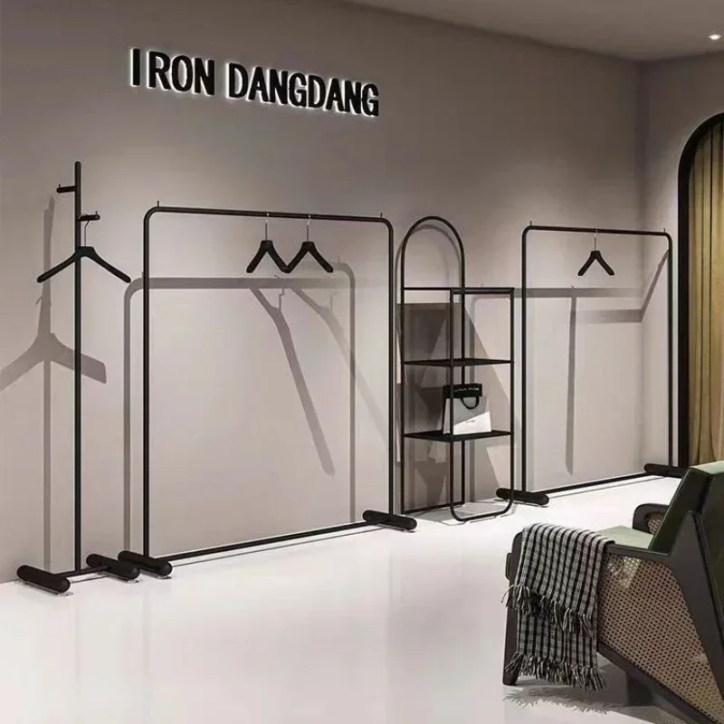 Factory New Clothing Store Display Rack Floor-to-ceiling Clothing Rack Zhongdao Rack Women's Clothing Store Hanging Clothes