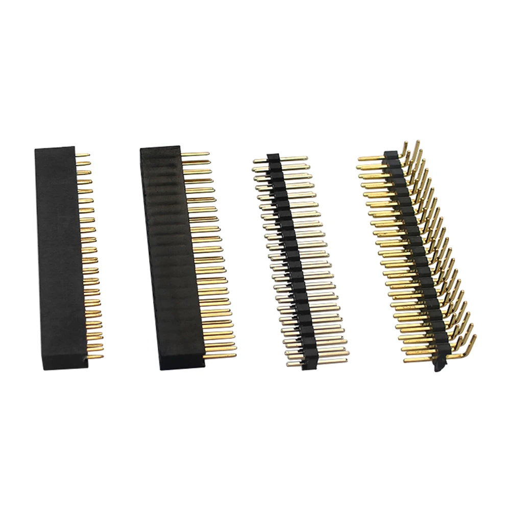4 PCS 40Pin Double Row Straight Connector Double Row Stright Male Headers Pins Pin Header Connector for Raspberry Pi Zero/Zero W
