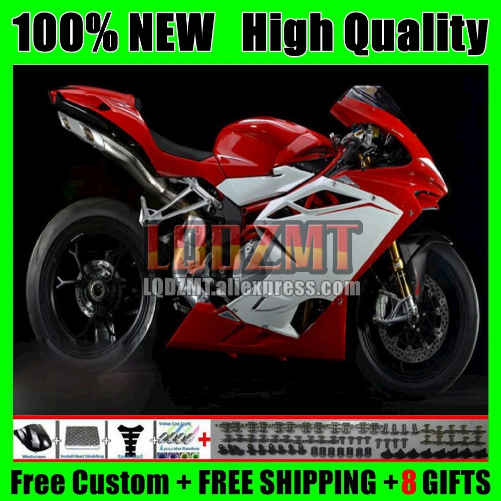 OEM Body For Agusta MV F4 R312 750S 1000 R 750 2005 2006 108No.13 1000CC 1000R 312 1078 1+1 MA MV F4 05 06 White red Fairing