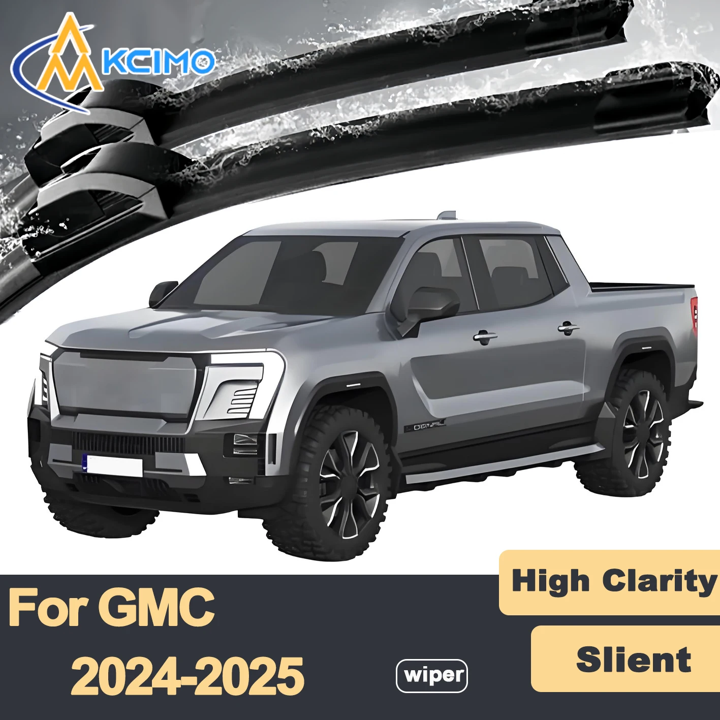 

Premium Rubber Durable Silent Windshield Wiper Blades 2pcs for GMC Sierra EV 2024-2025 Chevrolet Silverado EV