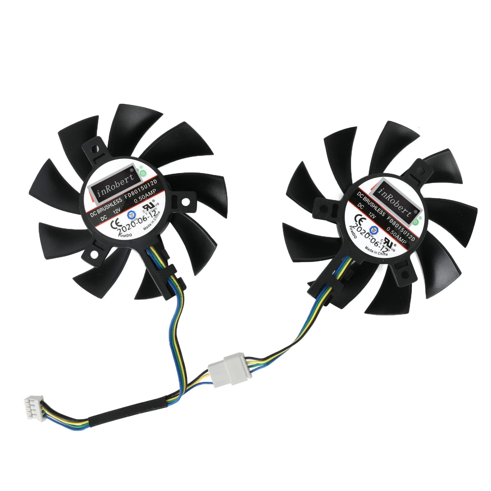 Ventilateur de carte vidéo de remplacement, refroidisseur de jeu Phantom, FD8015U12D, jas580, jas570, ASrock RX 570, 580, 75mm