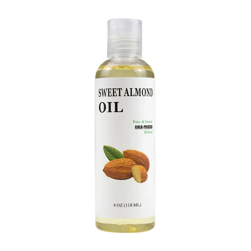 Aceite de almendra dulce prensado en frío, aceite Base, masaje corporal, cuidado de la piel Facial