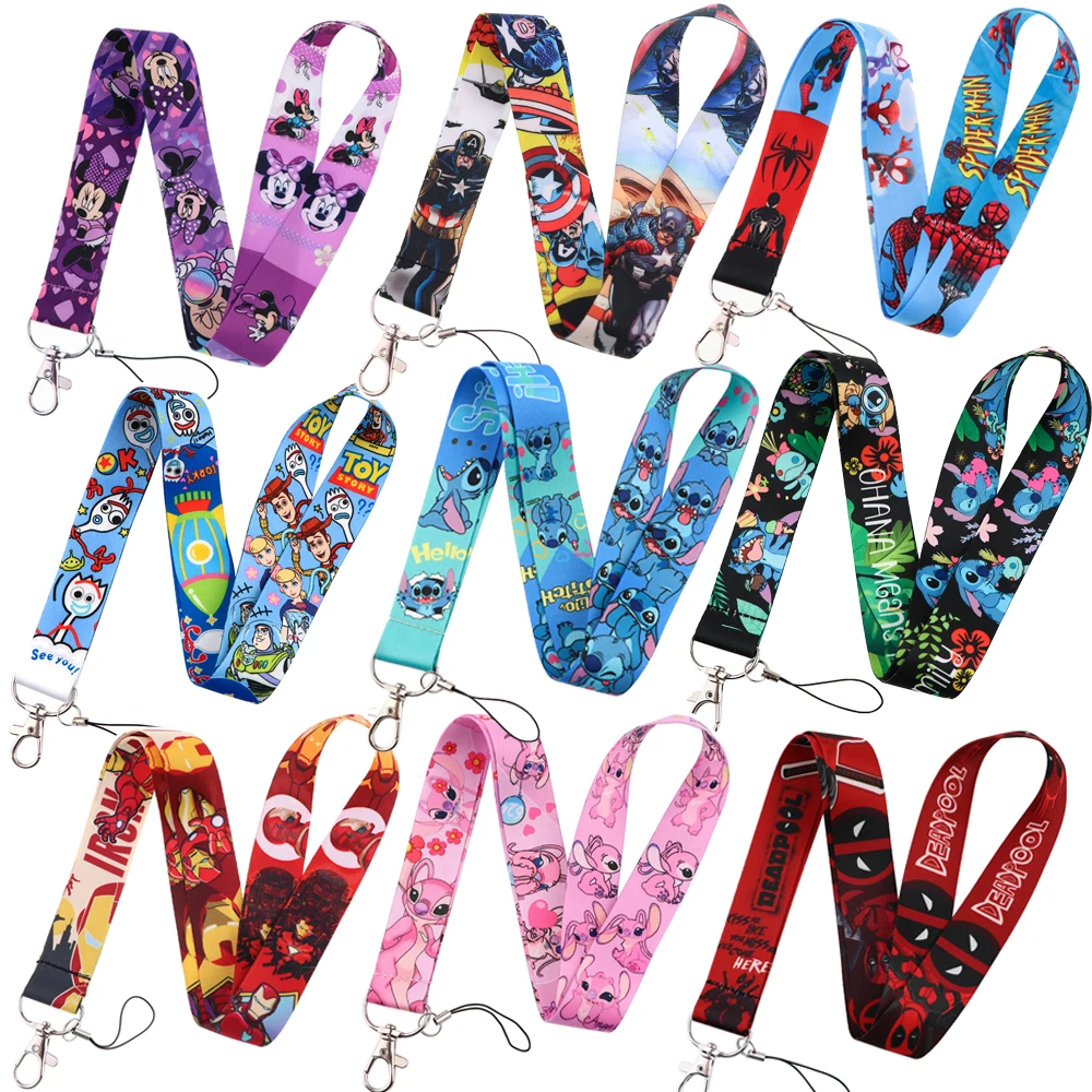 Stitch Cute Neck Strap Lanyards for Keys Keychain Badge Holder ID Credit Card Pass Hang Rope Lariat Accessories Gifts Wholesale