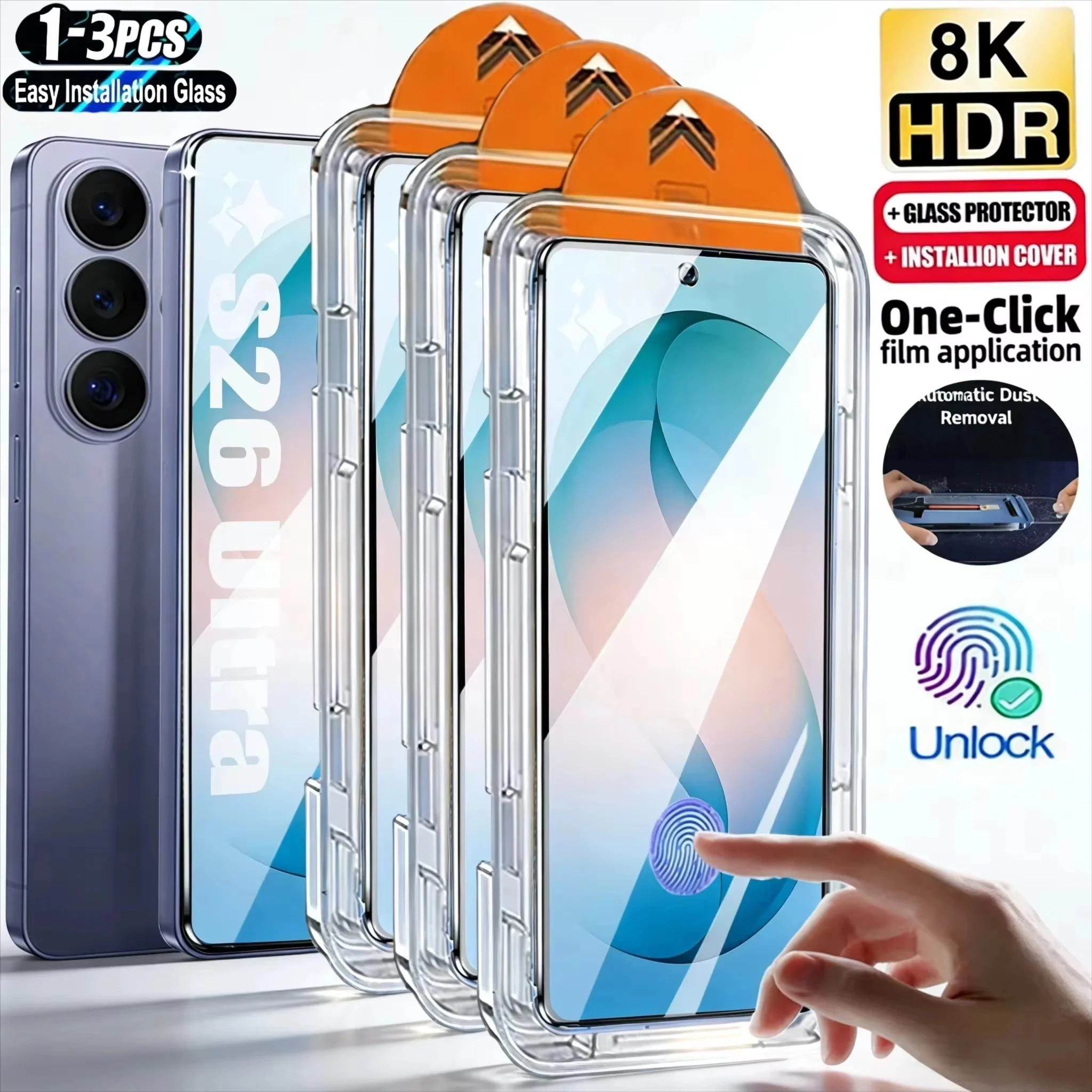 Oleophobic Coating Tempered Glass For Samsung Galaxy S26 S22 S23 S24 S25 Ultra FE Screen Protector For A16 A57 A17 A56 A37 A27