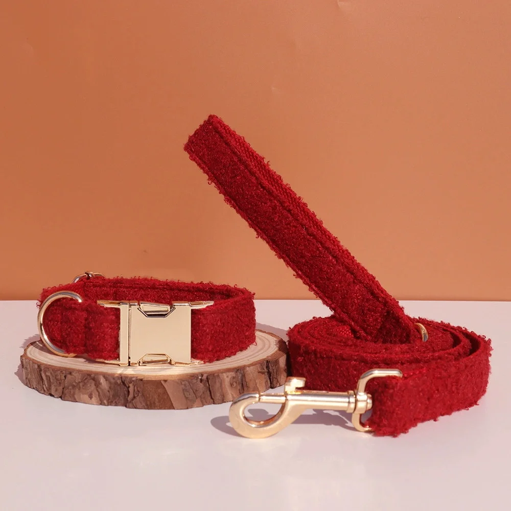 Customized Terry Cloth Dog Collar,Free Engraving Personalized Buckle for Small Medimum Large Dogs, Matching Leash available