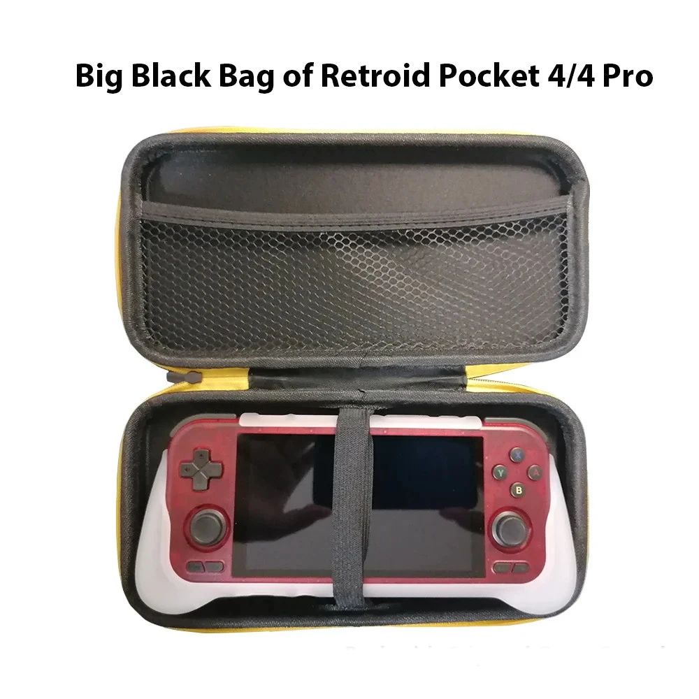 

for Retroid Pocket 4/ 4Pro Storage Bag Handheld Game Console Pack Grip Big Black Carry Case