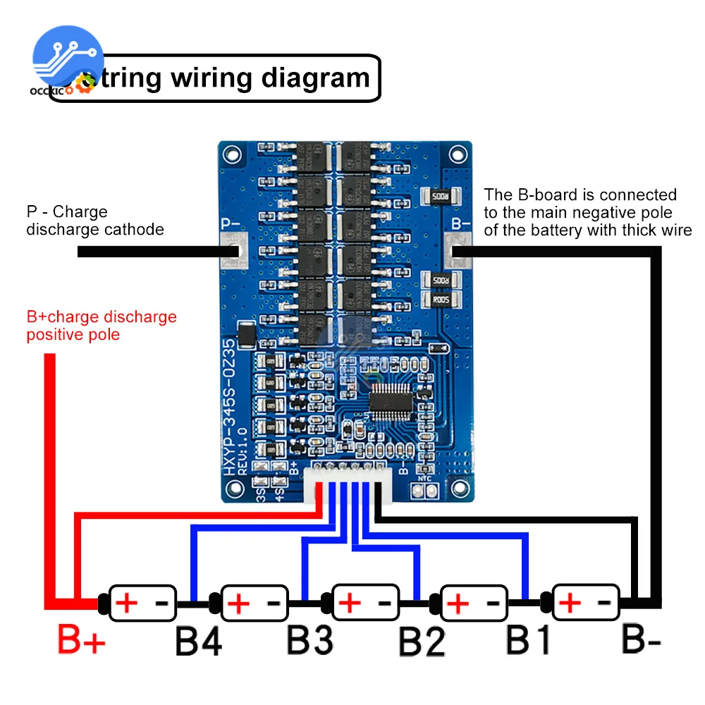 BMS 3S 4S 5S 12V 16.8V 21V 35A 18650 pokrywa baterii litowej płytka li-polymer Balance moduł ładowania