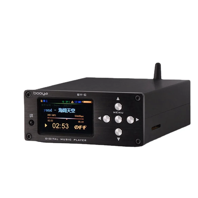 

Desktop Digital Audio Player ES9038Q2M DAC DSD256 Decoding Music Turntable Bluetooth Coaxial Optical Input USB SD Card Playback